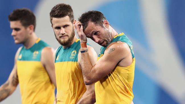 The world number one ranked Kookaburras struggle to cope with the pressure.