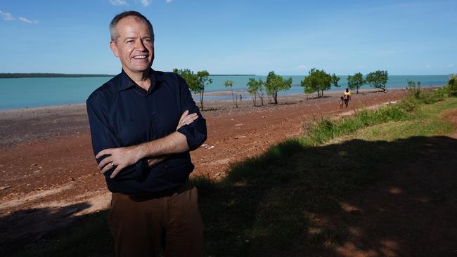  Bill Shorten while visiting the Tiwi Islands. Picture: Getty Images