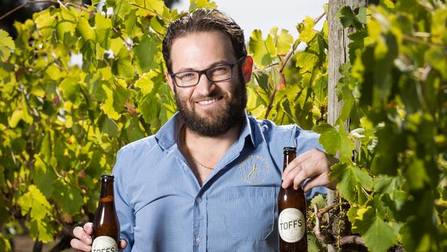 Michael Costa pictured in happier times at his family's winery, Tenafeate Creek Wines in One Tree Hill. Picture: Matt Loxton