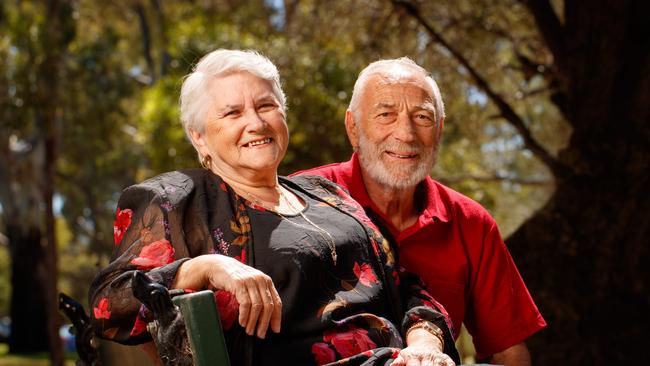 Heart disease sufferer Judy Gentile with her Vittorio in the Adelaide Parklands. Picture: Matt Turner