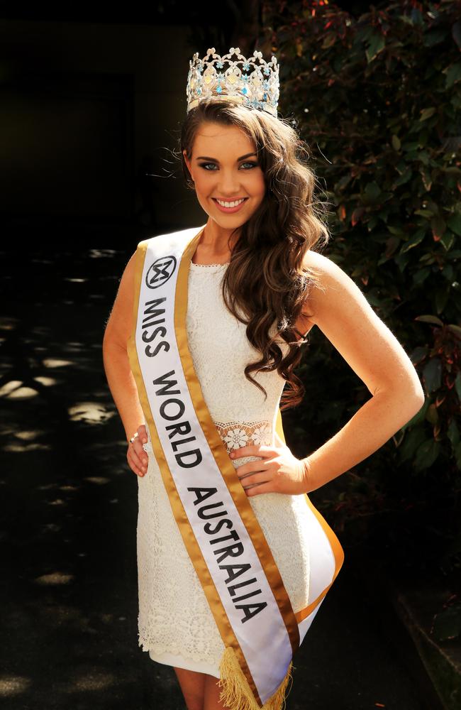 Courtney Thorpe, Miss World Australia , pictured in Surry Hills, Sydney in 2014. Photo: Mark Evans