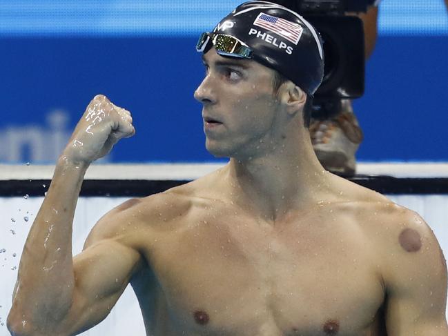 Stefanovic had a crack at American swimming great Michael Phelps. Picture: AFP PHOTO / Odd Andersen