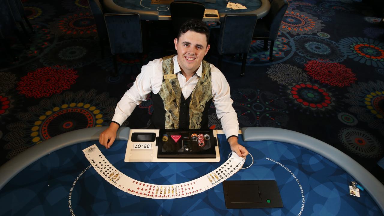 Star’s Lewis Hopkins in 2019 when he was named the Australasian Croupier Champion. The future for casino jobs is uncertain. Picture: Glenn Hampson