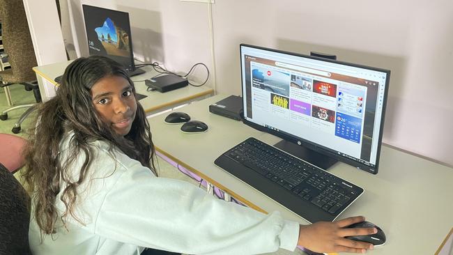 A Koonibba student using the NBN. Picture: Supplied