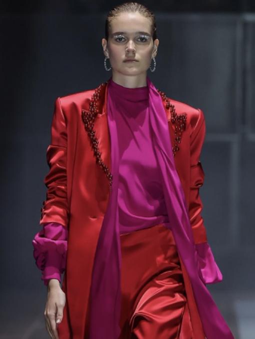 Wakelin walking for Cappellazzo Couture at the Melbourne Fashion Festival. Picture: Lucas Dawson