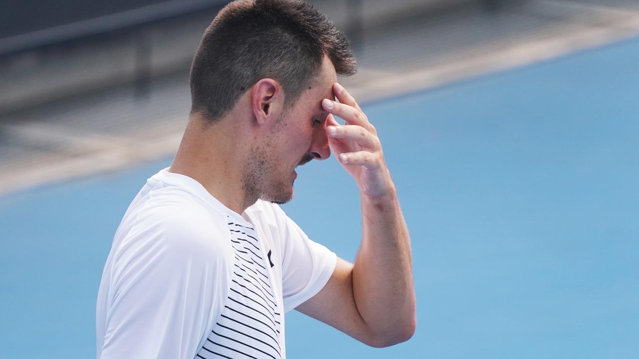 Bernard Tomic didn’t last too long in the second set.