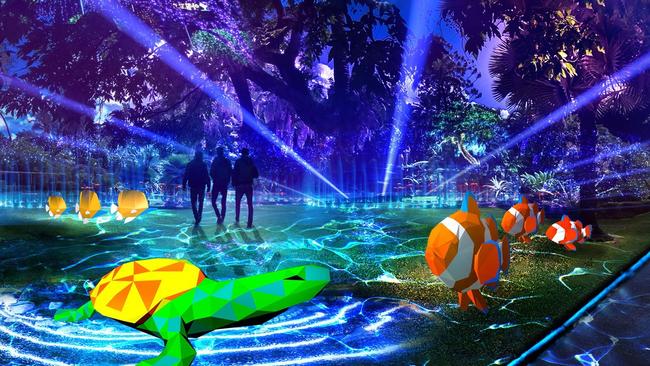 An artist impression of HALO: Life Below Water to run in Townsville from January 15 – 26 2021.