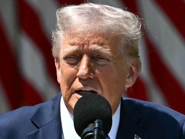 US President Donald Trump speaks during a National Day of Prayer event in the Rose Garden of the White House in Washington, DC, May 1, 2025. (Photo by Mandel NGAN / AFP)