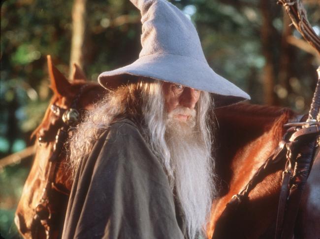 Sir Ian McKellen as the wizard Gandalf, in a scene from the film "The Lord of the Rings: Fellowship Of The Ring". 