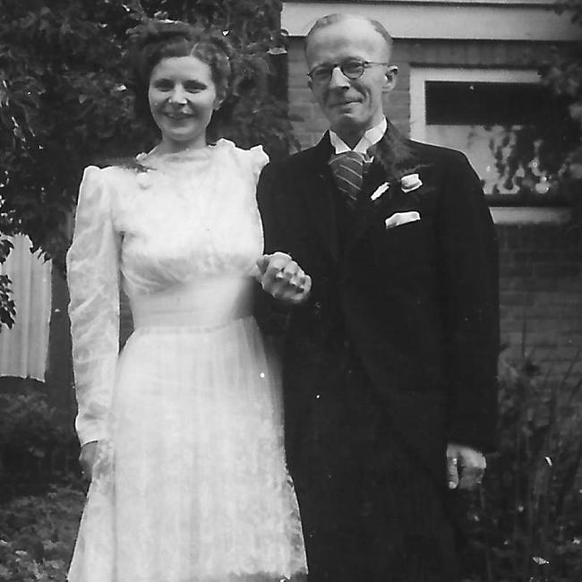 Catherina on her wedding day, held on her birthday in 1940. Picture: supplied