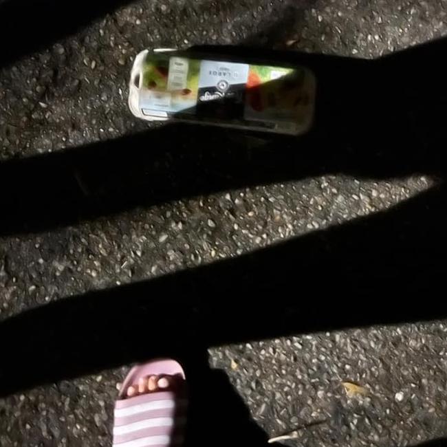 A householder in Newport found this carton of eggs in her street after she, and other family members, chased off a group of boys wearing black clothes and balaclavas, who had targeted her home with eggs, twice in one evening. Picture: Supplied