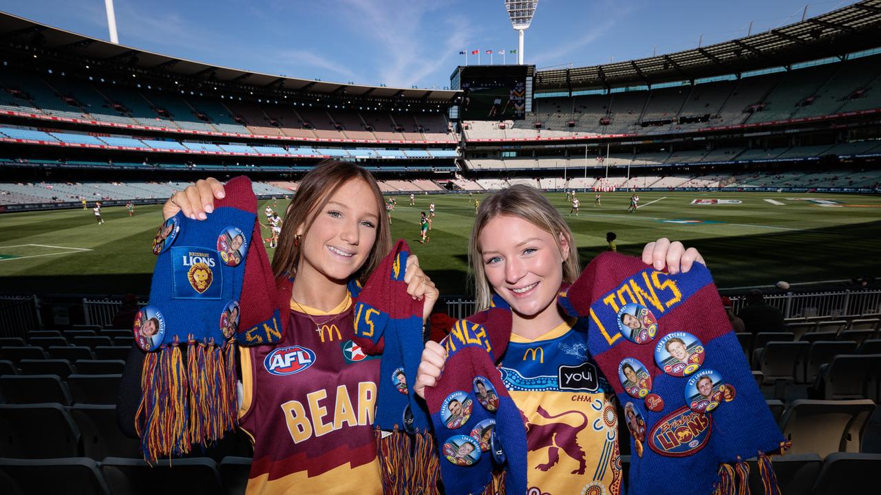 Brisbane Lions fans inside the MCG. Picture: NewsWire/Nadir Kinani