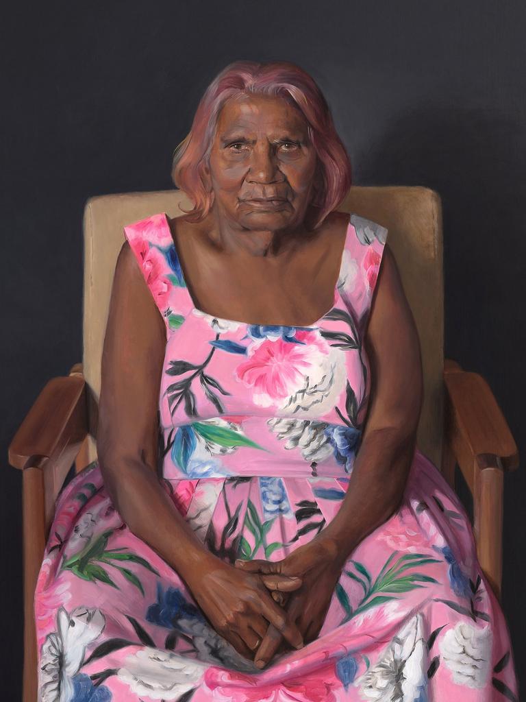 Tsering Hannaford 'Nanna Mara', oil on board, 89.8 x 89.8cm. Sitter: Berry Malcolm