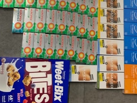 NSW Police posted a photo of the recovered goods to Facebook, and people are finding it hilarious. Picture: NSW Police Force/Facebook