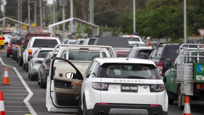 Mass COVID -19 testing has occurred in Shepparton after truck driver from Melbourne spread coronavirus into the area and has sparked a rush for testing that has quickly overwhelmed the regional city's capacity. Picture: NCA NewsWire / Sarah Matray