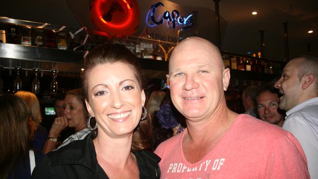 Bel Presten and Johhy Kasper celebrated Mark Bell's 20 year involvement with the Airlie Beach Hotel on Saturday night. Photo: Leanne Abernethy (13/03/2012)