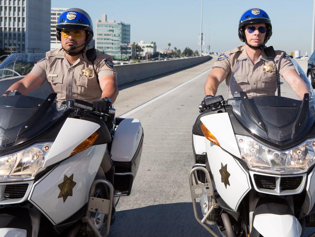 Pena and Shephard had very different relationships with their CHIPS motorcycles. Picture: Warner Bros