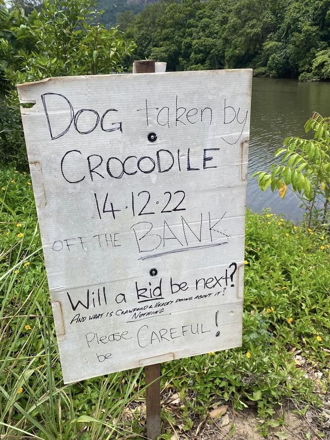 Indie, Alia and Mike Baxter's black labrador, was taken by a crocodile at the Lower Kamerunga Footbridge on Wednesday. Picture: Alia Baxter