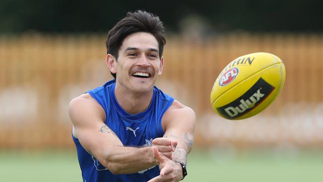 Zac Fisher at North Melbourne Football training at Bundoora. Monday, January 22, 2024. Picture: David Crosling