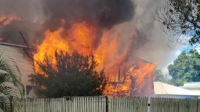 House fire on Beerwah Pde, Beerwah. Photo: Glasshouse Country and Maleny News/Facebook