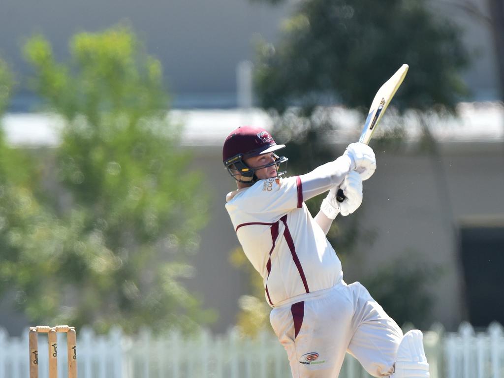 SWINGING: Caboolture's Jayden Coffin pictured in the grand final last year.