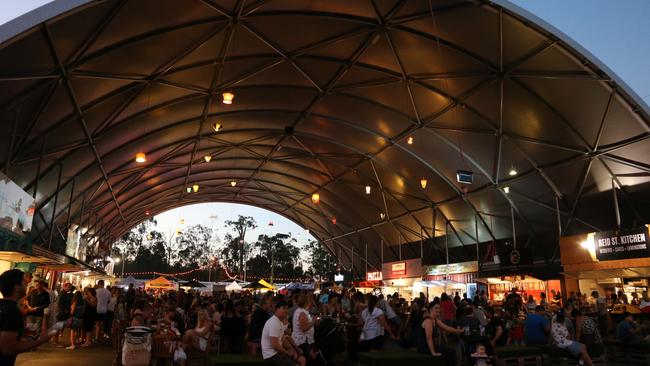 Food stalls under the hangar at NightQuarter in Helensvale. Picture: Supplied