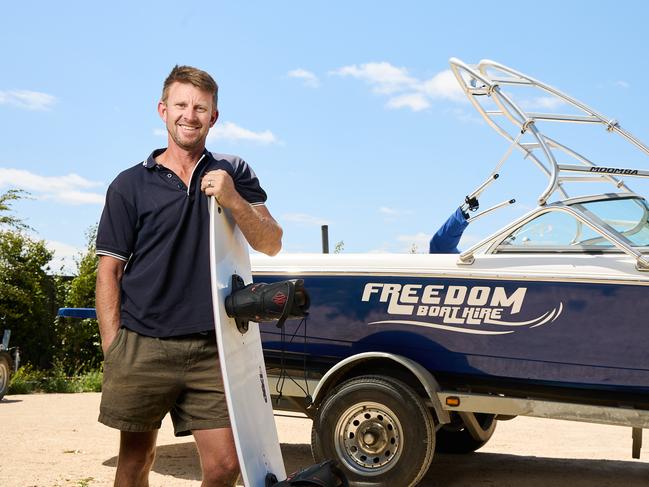 Water sports operator Stuart Horsman from Freedom Boat Hire at White Sands. Picture: Matt Loxton