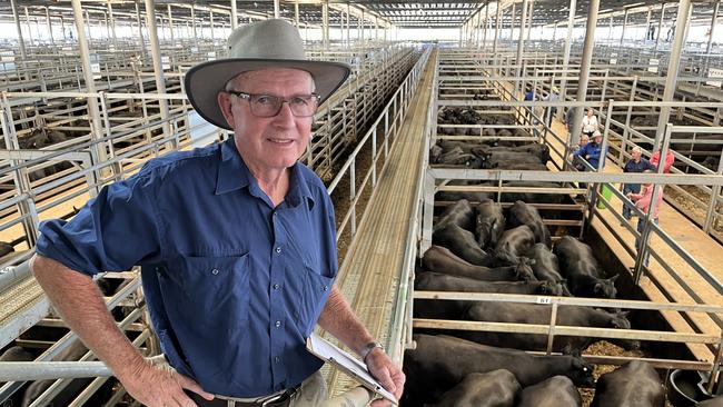 Neville Watkins from Charlock Partnership at Charleroi sold PTIC Angus heifers to $2560 at the Wodonga feature female sale.