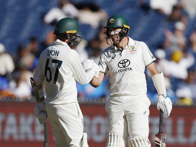 Narthan Lyon and Scott Boland frustrated India. Picture: Michael Klein