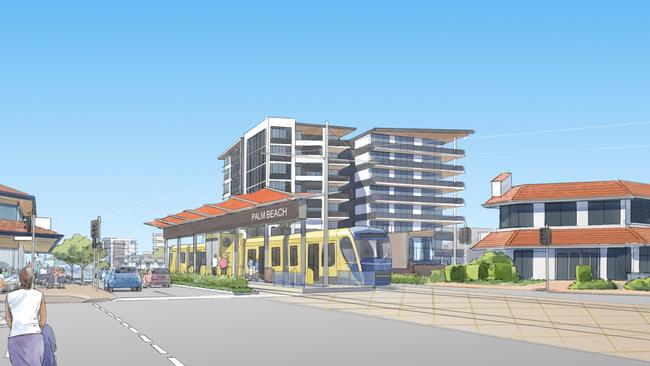 Artist impression of Gold Coast light rail Stage 4 Picture: Supplied