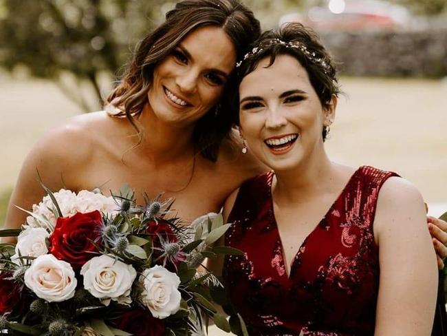 Despite being seriously ill, Brittany Haste travelled to England last year to be the maid-of-honour at her sister Tiana Taylor’s wedding.