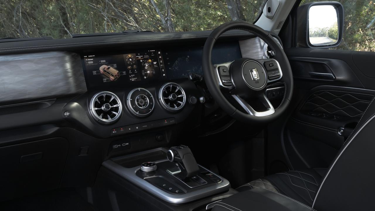 The cabin gives off Mercedes-Benz vibes.