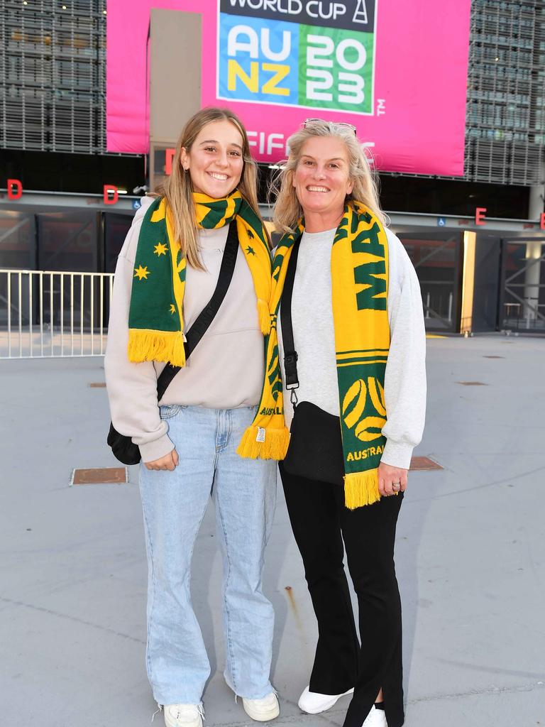 Bonnie and Fiona Lee ahead of the FIFA Women’s World Cup at Brisbane Stadium. Picture: Patrick Woods