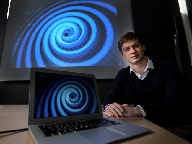 Chris Whittle is an honours physics student at Monash Uni who has been involved in the detection of gravitational waves — considered the scientific breakthrough of the century. Picture: The Australian