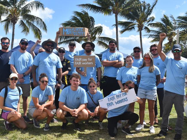 Union members on strike against Cruise Whitsundays