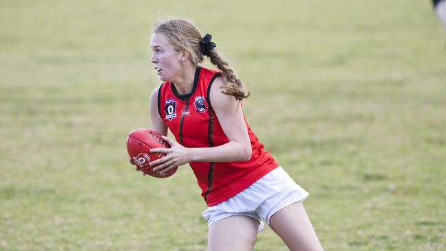 Anthea Moodie in action for the South Toowoomba Bombers this season. Photo: Nev Madsen