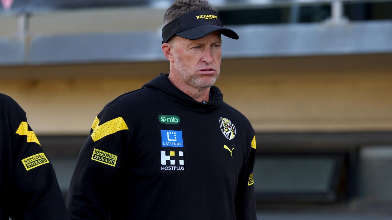 The three-time premiership coach revealed his thoughts of quitting had manifested for a month. (Photo by Kelly Barnes/Getty Images)