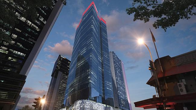 An artists' impression of the 300 George St office tower in the Brisbane CBD.