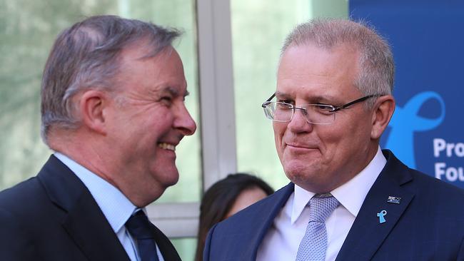 Opposition Leader Anthony Albanese and Prime Minister Scott Morrison. Picture: Kym Smith