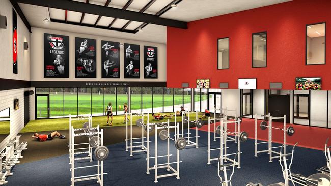 What the players’ gym will look like. Picture: saints.com.au