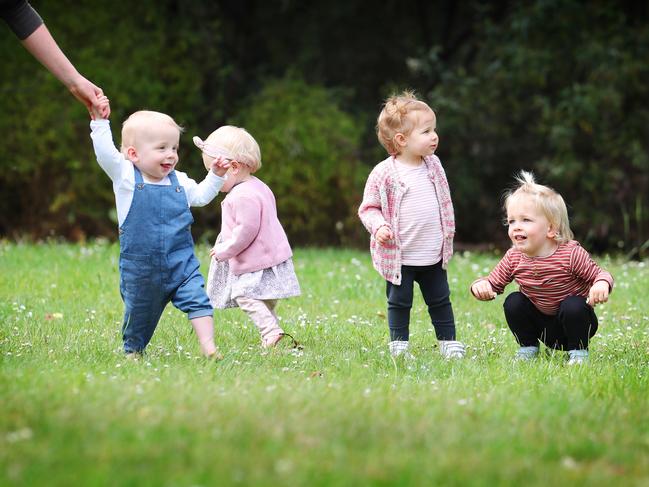 Babies enjoying being out and about. Picture: Rebecca Michael