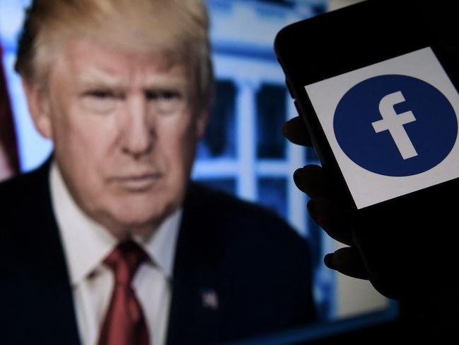 Donald Trump was booted off Facebook after the January 6 insurrection in Washington DC. Picture: AFP