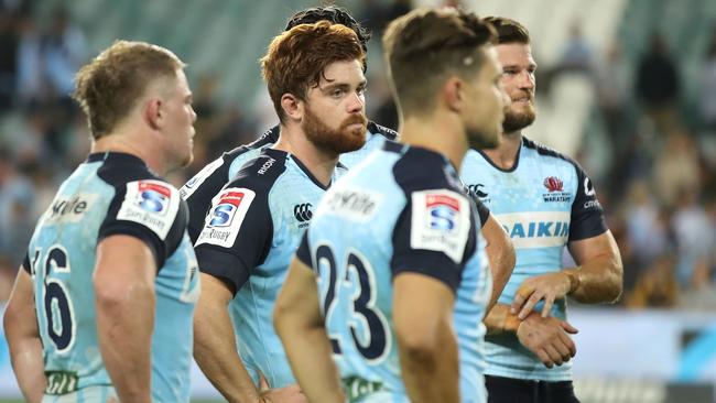 Andrew Kellaway of the Waratahs looks dejected after defeat.