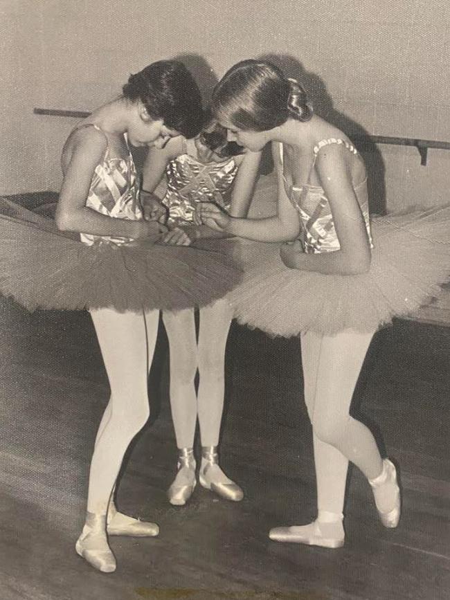 As a young dancer, left.