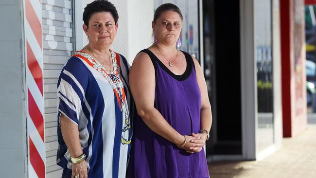 Cleis Norbury (right) was bashed and left for dead in this alley. She is pictured here with her mother, Rhonda Norbury. Cleis, at the time was appealing for help to find her attacker. Picture: Tom Lee