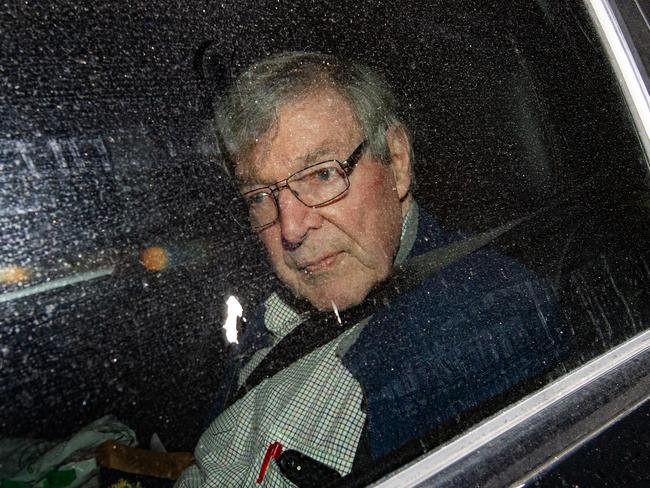 Cardinal George Pell arrives at the Seminary Of The Good Shepherd in Sydney, Wednesday, April 8, 2020. After 405 days behind bars, Cardinal Pell was acquitted of child sex abuse convictions. (AAP Image/Bianca De Marchi) NO ARCHIVING