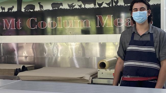 Marlon Villegas and his co-workers at Mt Coolum Meats say they are not required to wear a mask at all times, after customers “dobbed” on them.