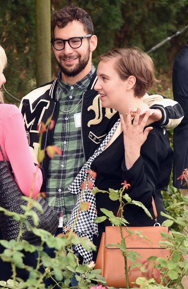 In happier times. Jack Antonoff and Lena Dunham, pictured in 2015. They were together for five and a half years. Picture: Getty Images