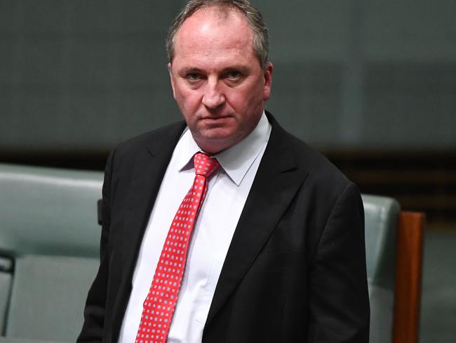 Former deputy prime minister Barnaby Joyce has quit over his relationship with a staffer but then appeared to cast doubt on the baby’s paternity. Picture: AAP Image/Mick Tsikas