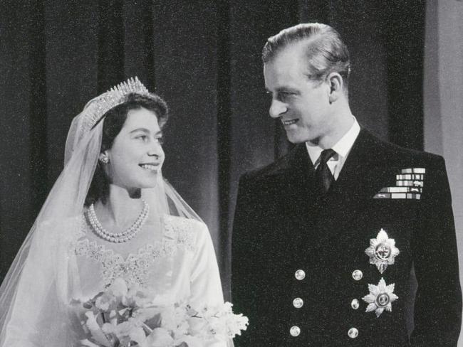 The royal couple on their wedding day in July 1947.